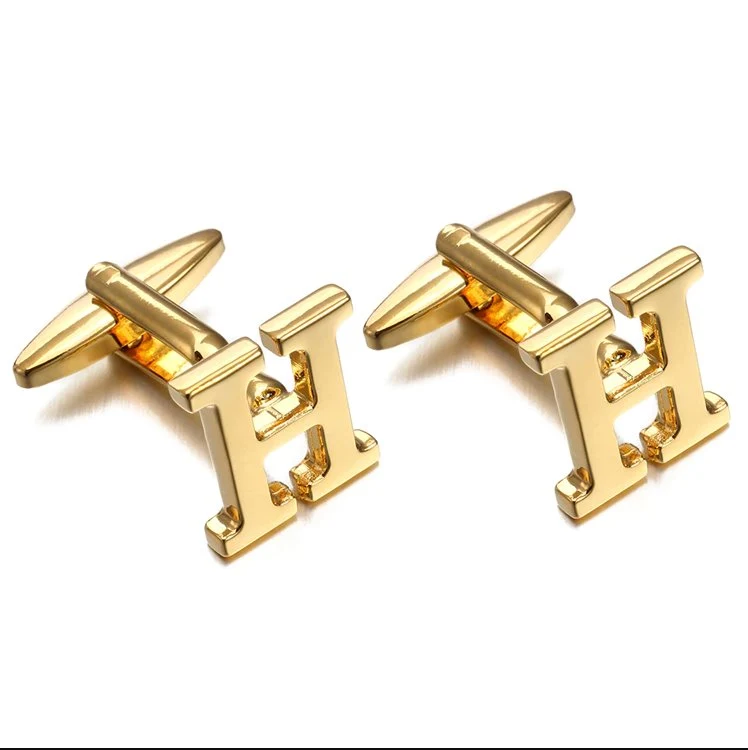 Proven Gold-Tone Monogram Cufflinks Green