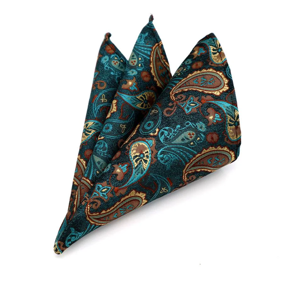 Carefully Designed Paisley Jacquard Silk Pocket Square High-Performance