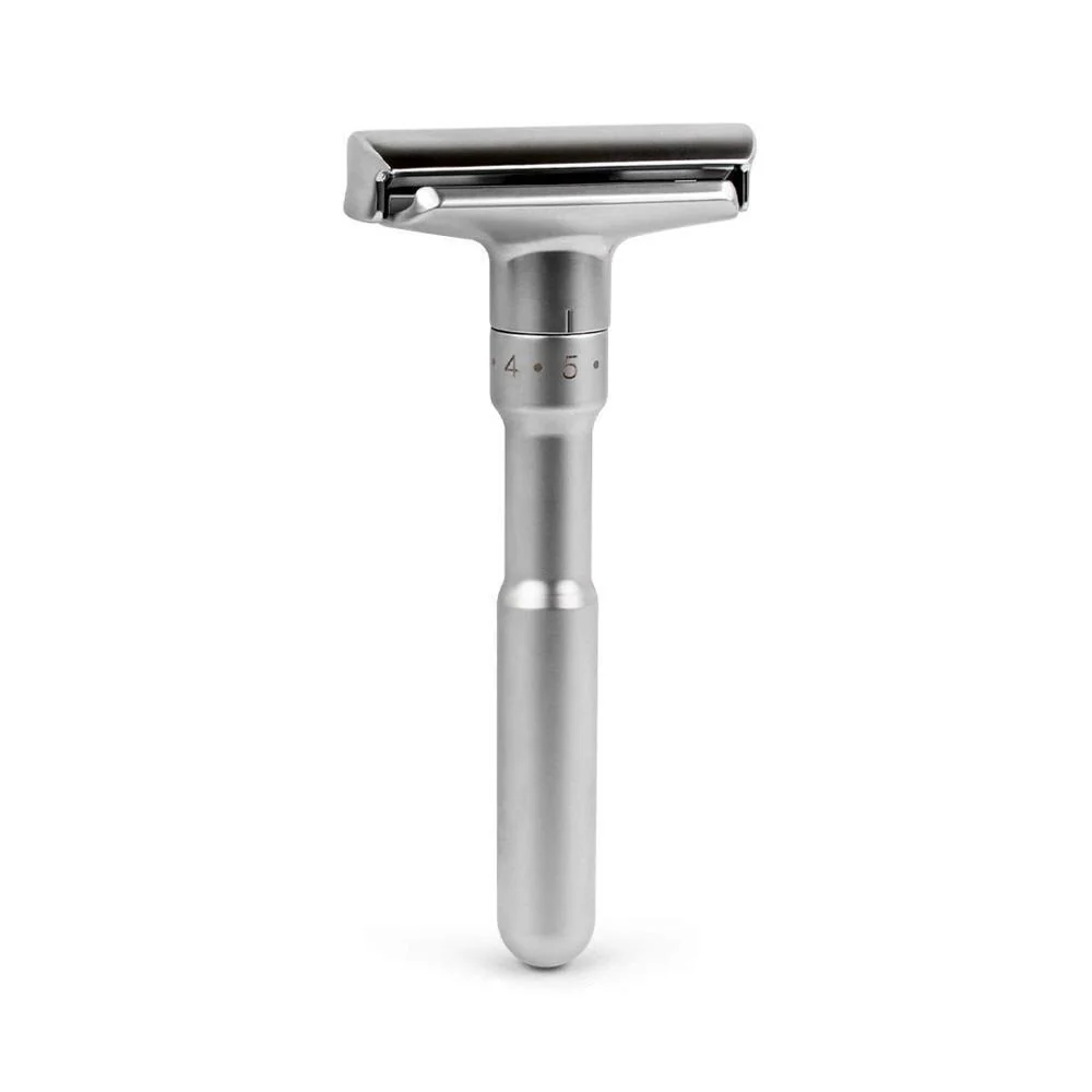 High-Grade Adjustable Double Edge Safety Razor With 5 Titanium Blades Soft