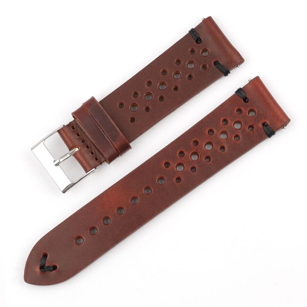 Genuine Hubert Handmade Italian Leather Rally Watch Strap With Tang Buckle Innovative