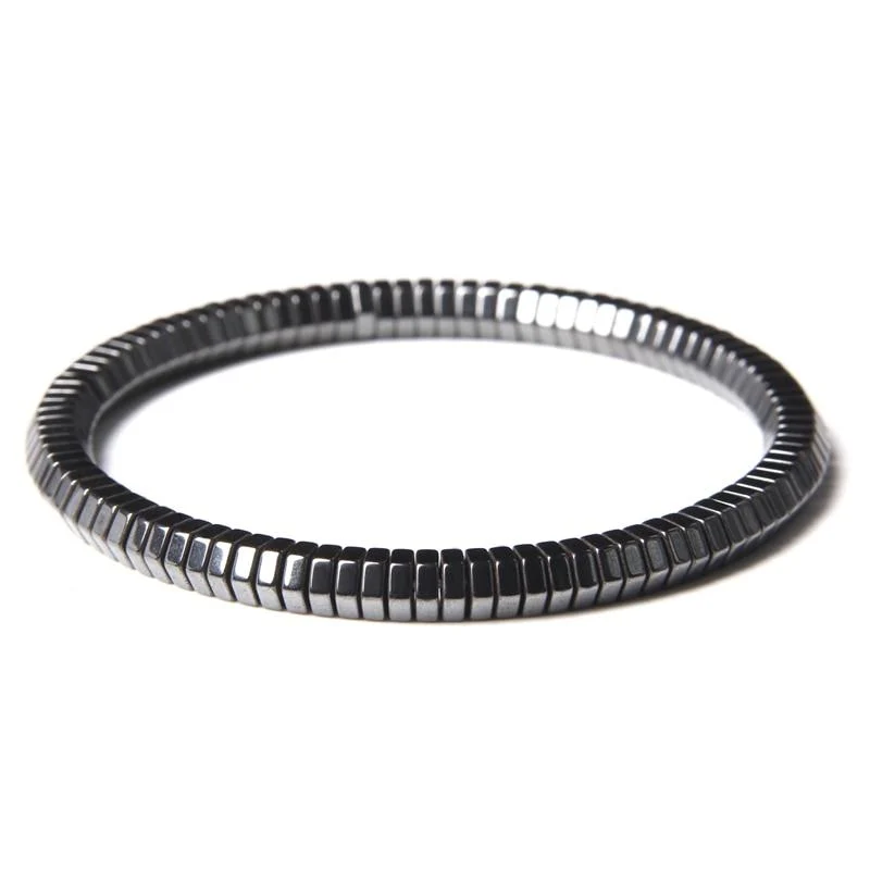 Convenient Piedmont Geometric Hematite Beaded Bracelet Certified