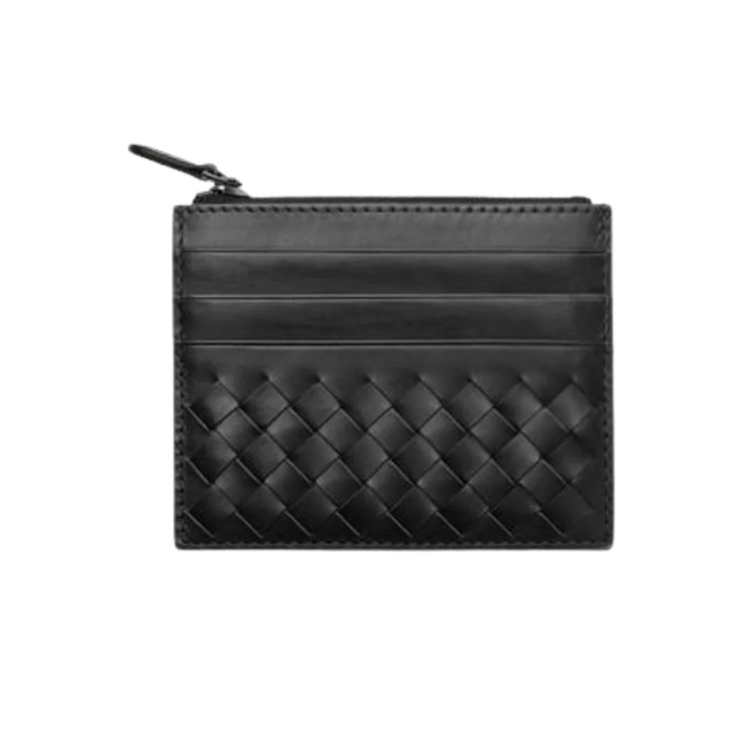 Clean Antonio Sheepskin Leather Zipped Card Holder RFID High-Grade