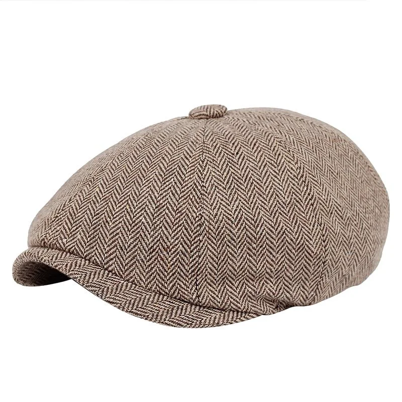 Artisan Clásico Herringbone Newsboy Gorra Luxury