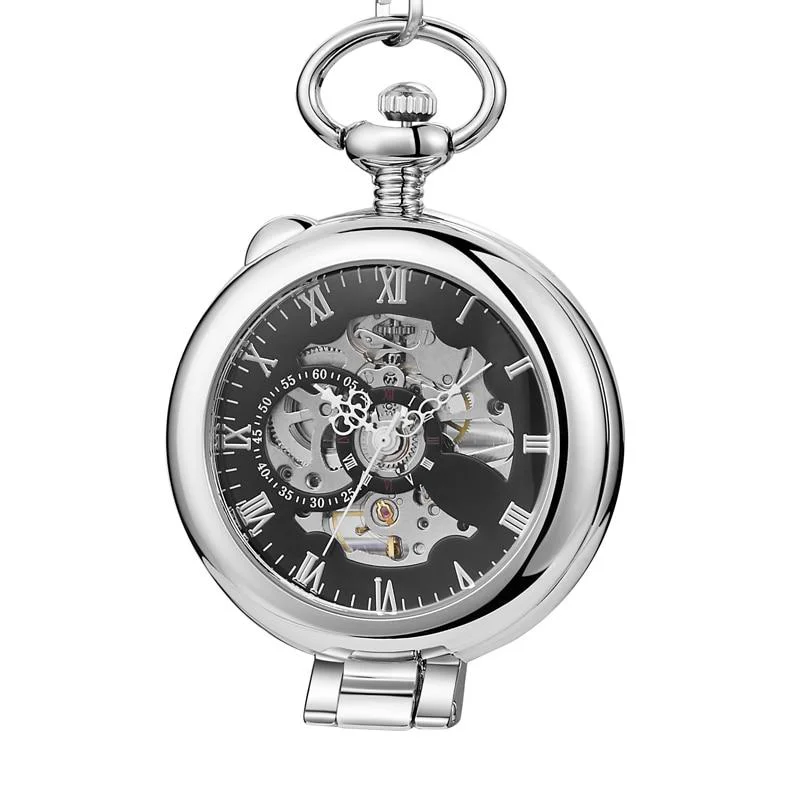 Fine Crafted Olaf Reloj de bolsillo mecánico esqueleto Orkina Plata Eco-Friendly