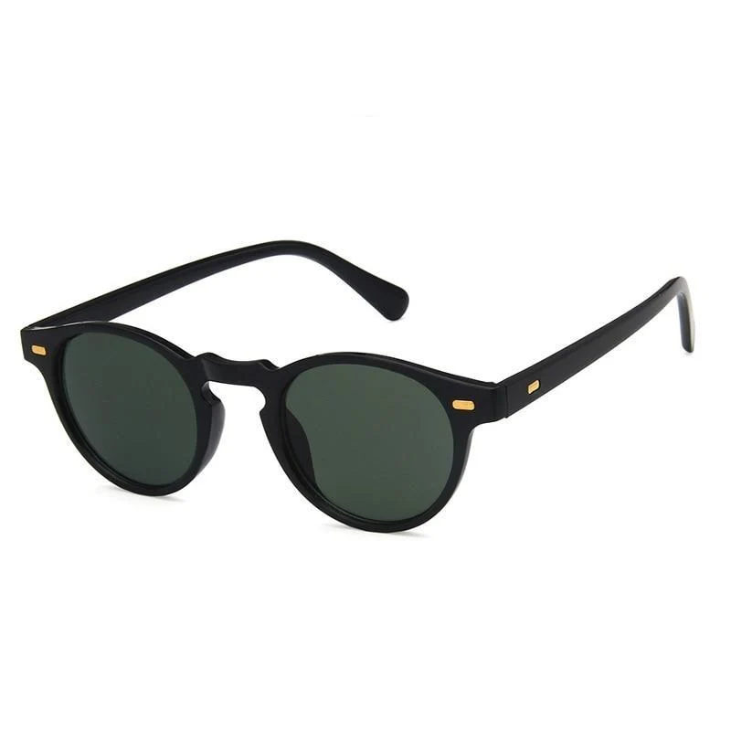 Quality Gafas de sol negras redondas y minimalistas Traditional
