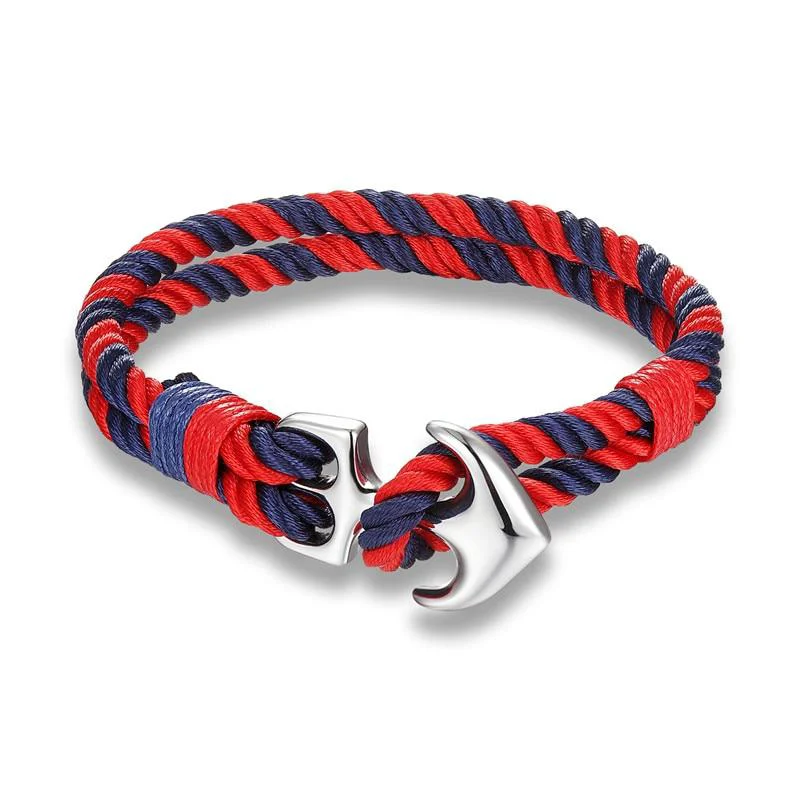 Unique Saint-Tropez Ancla pulsera de cuerda a rayas Outstanding