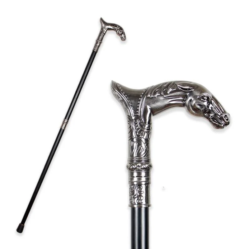 Versatile Arthur Bastón de madera con empuñadura de cabeza de caballo Flexible