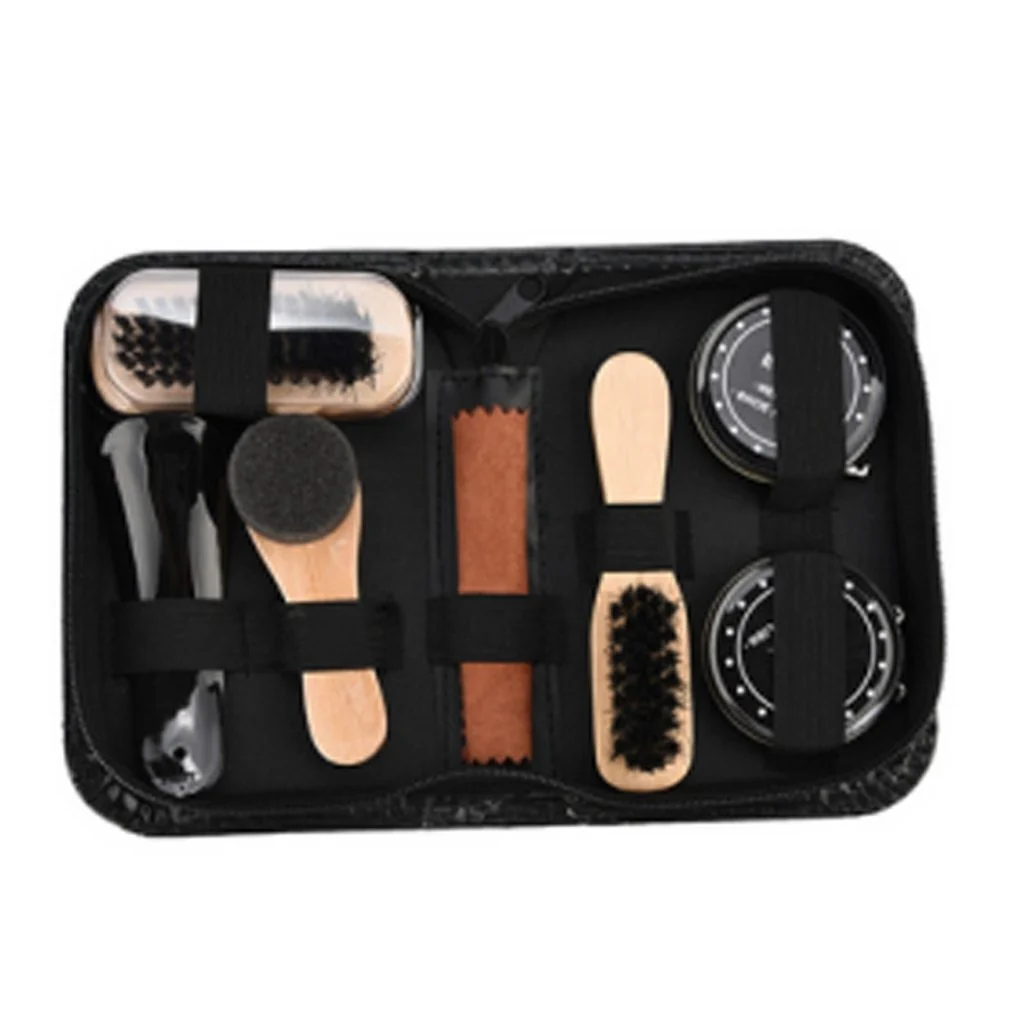 High-Quality Set de viaje para el cuidado del calzado de cuero 8 piezas Luxury
