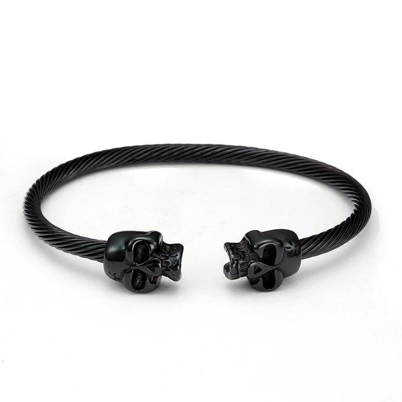 Genuine Brazalete de acero inoxidable con calavera Consistent