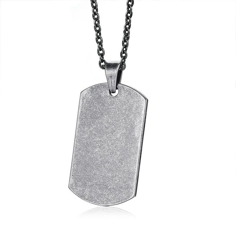 World-Class Collar Colgante Dog Tag Oxidado Minimalist