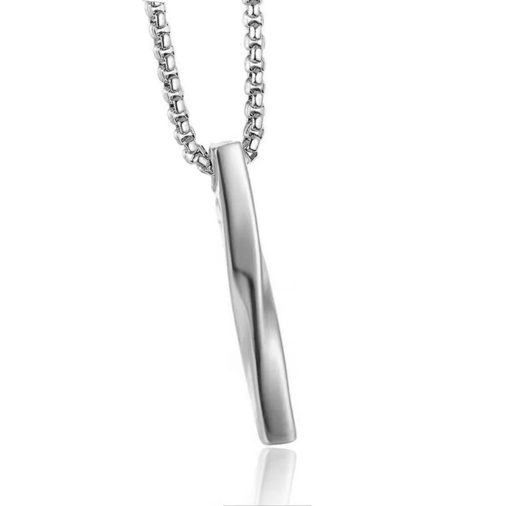 Effective Collar colgante de acero Twisted Minimalist Premium