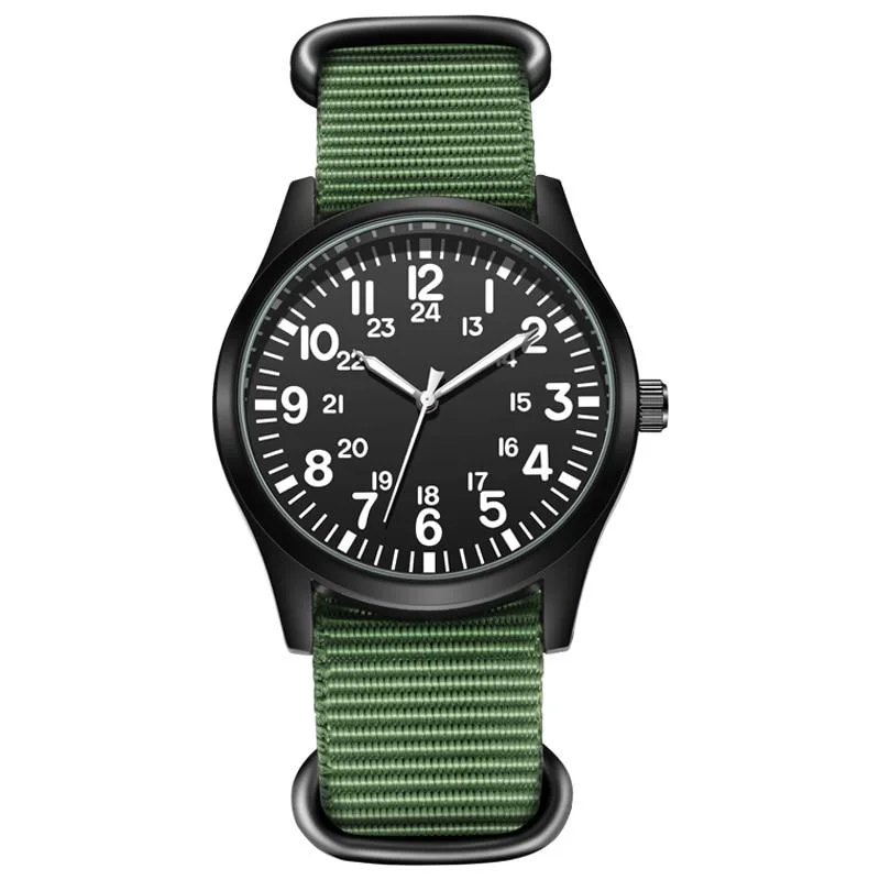 Enhanced Yves Reloj de aviador clásico con correa de nailon High-Quality