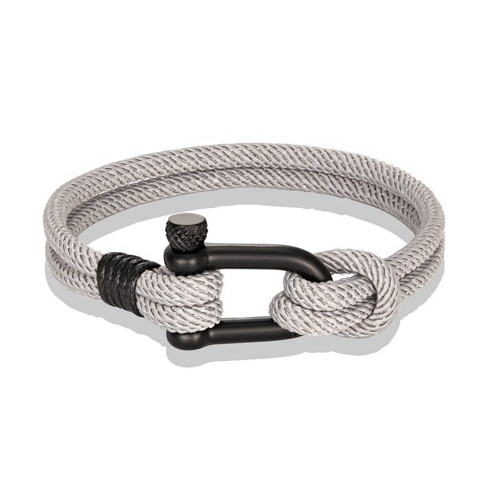 Secure Gordi Grillete oscuro en forma de U Pulsera de cuerda maciza Expertly Made