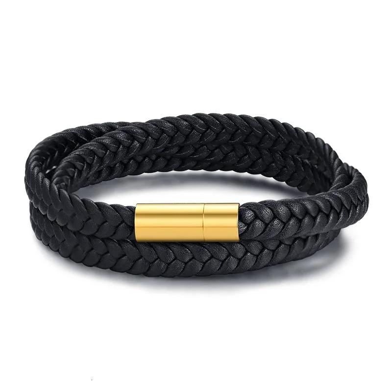 Long-Lasting Elliot Pulsera de cuero Solid