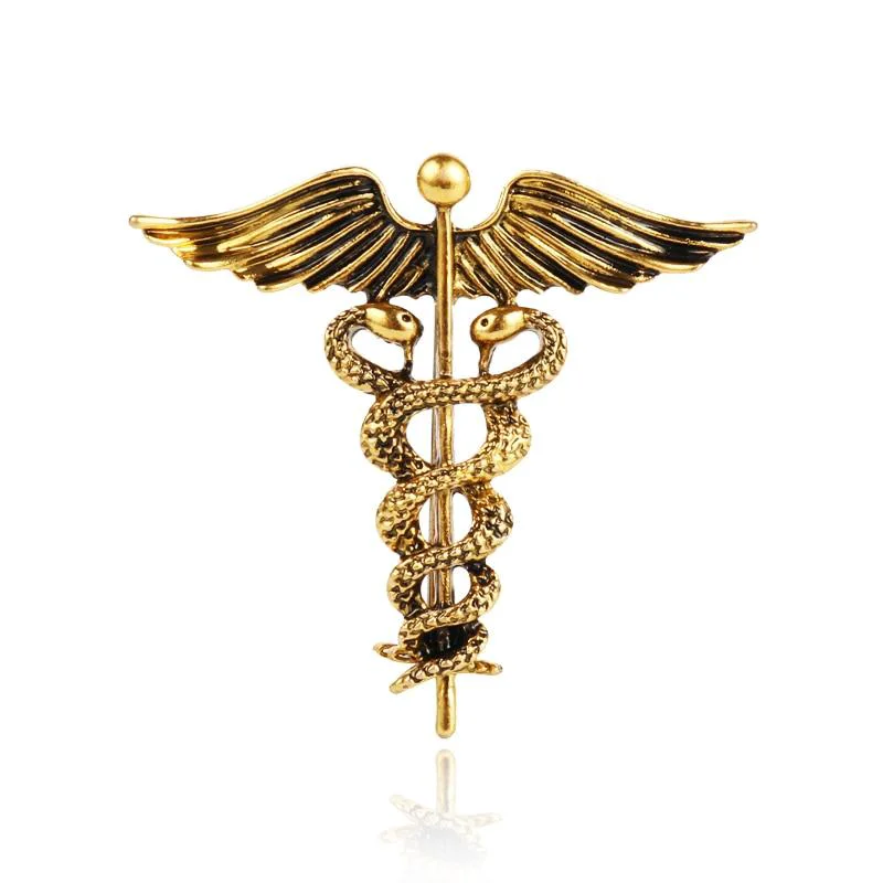 Secure Caduceus Pin de solapa con símbolo médico Exclusive