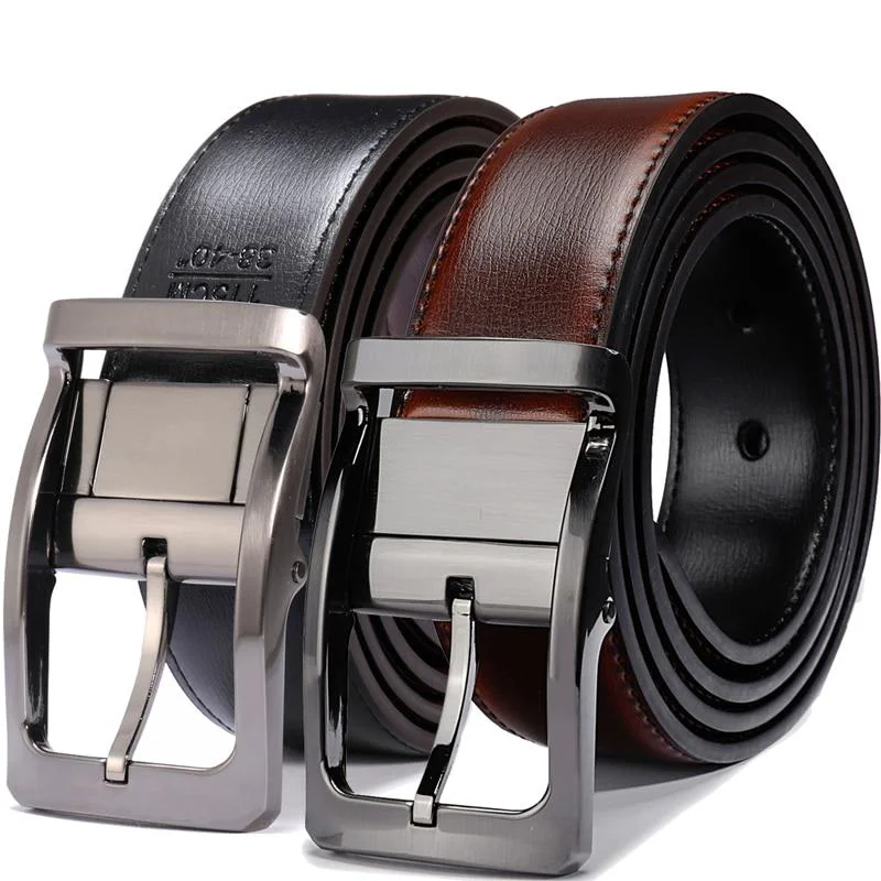 Unique Gianluigi Cinturón de piel reversible con hebilla giratoria Refined
