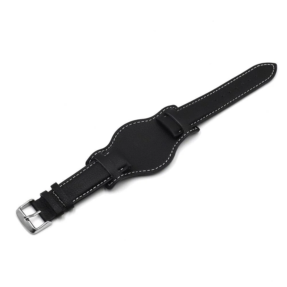 Authentic Apollinaire Correa de cuero de vaca para reloj Bund con hebilla de lengüeta Prestigious