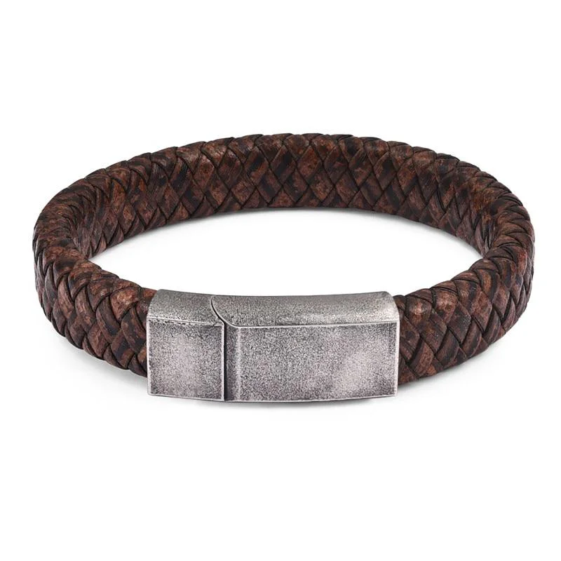 Specialty Olaf Pulsera vintage de cuero trenzado Effective