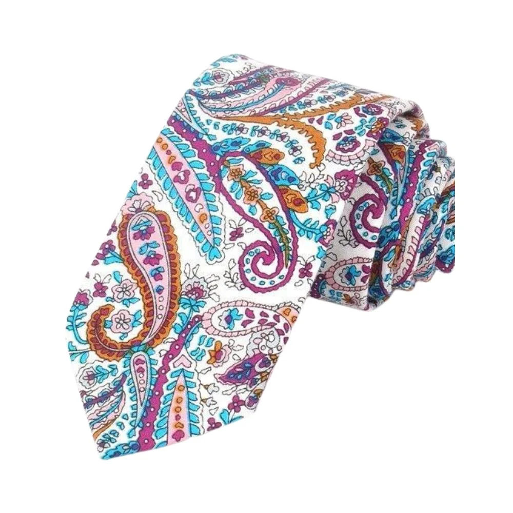 Sustainable Corbata de algodón Paisley Original Design