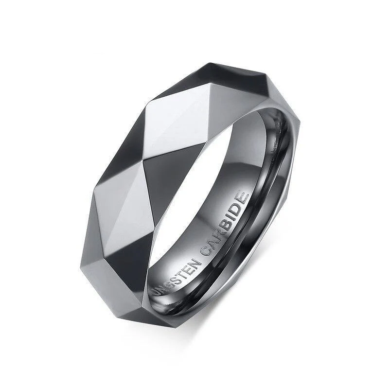 Genuine Anillo Rómbico Carburo Tungsteno Oro Authentic