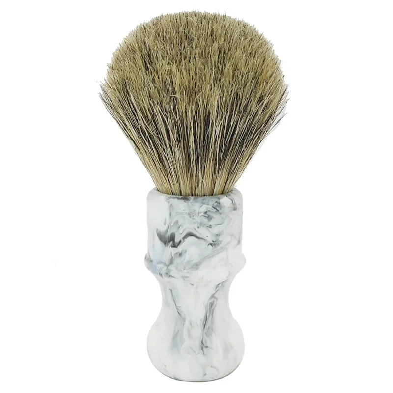 Fine Brocha de afeitar de pelo de tejón con mango de mármol Genuine