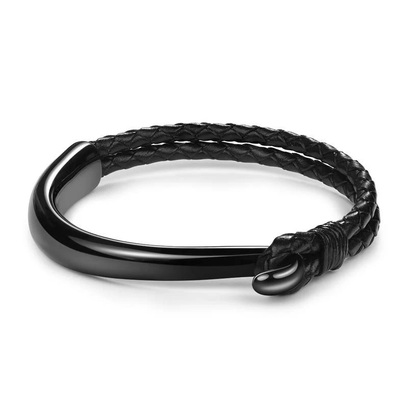 Optimized Dolfo Gancho de metal Pulsera de cuero trenzado Efficient