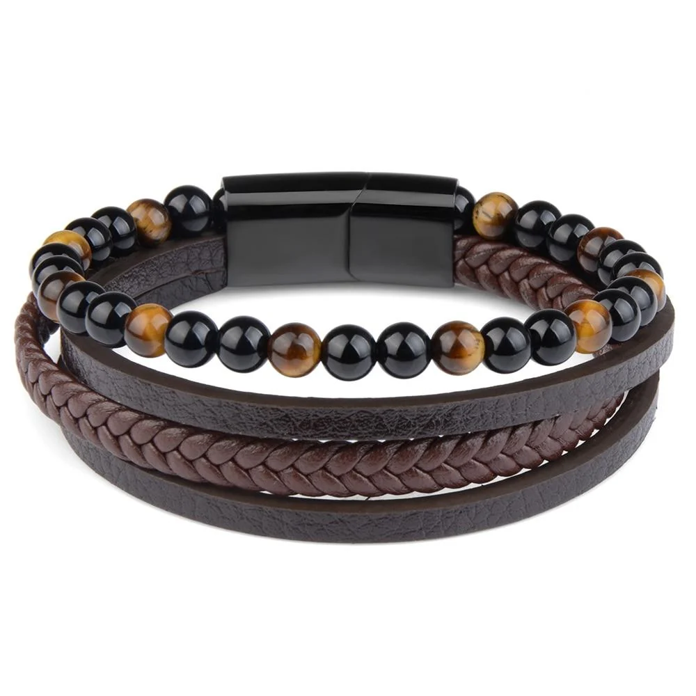 Contemporary Kenneth Pulsera de cuero multicapa con cierre magnético Exclusive