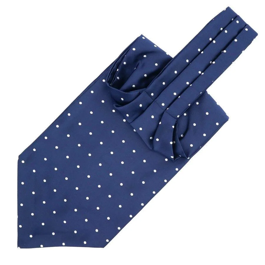 Environmentally Friendly Polka Dot Silk Ascot Tie Fast