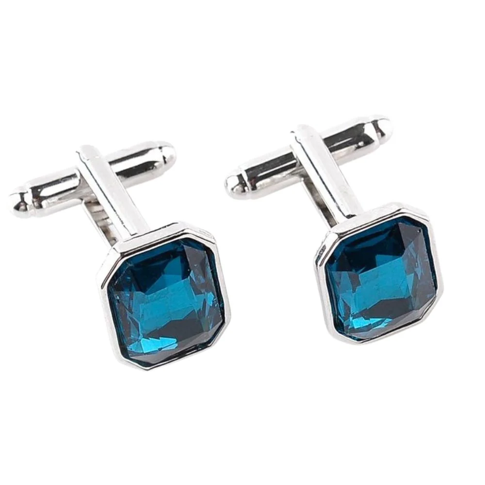 Fast Deep Blue Crystal Cufflinks Crafted