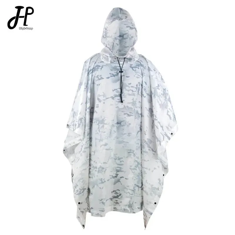 Pure Breathable Camo Poncho – Tactical Waterproof Raincoat for Camping Hiking Hunting Birdwatching 12 Patterns World-Class