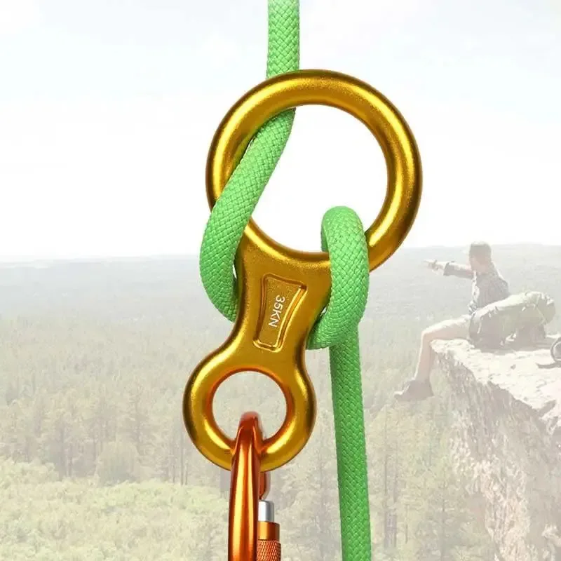 Sophisticated 35KN Rock Climbing Carabiner – Aluminum Figure 8 Rappelling Descender for Abseiling and Downhill Certified