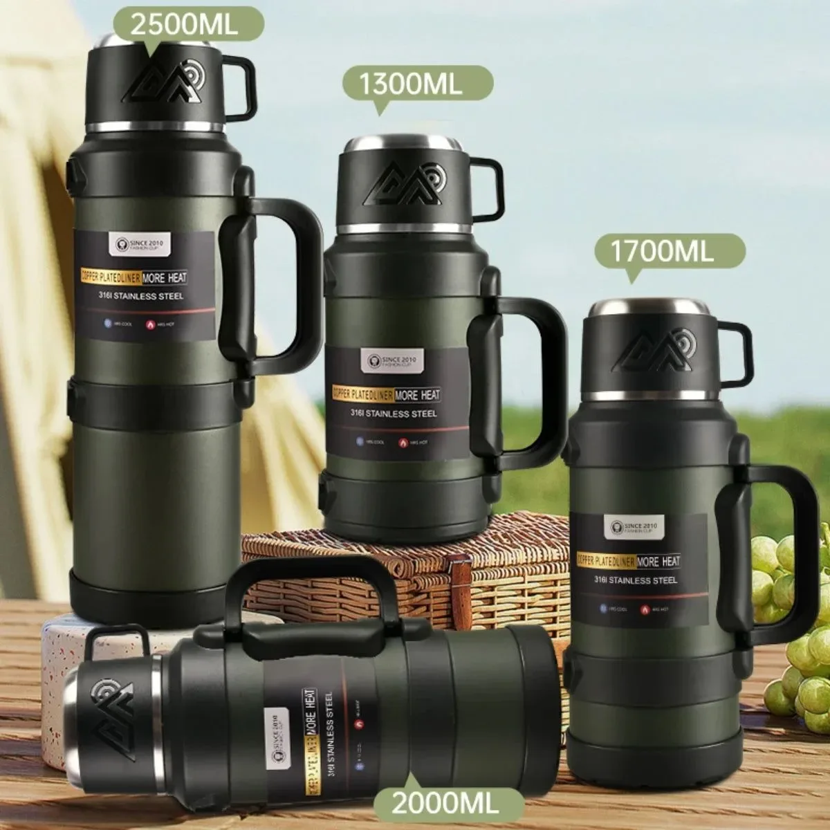 Minimalist 72-Hour Stainless Steel Thermos – Large Capacity Insulated Water Bottle with Handle Exceptional
