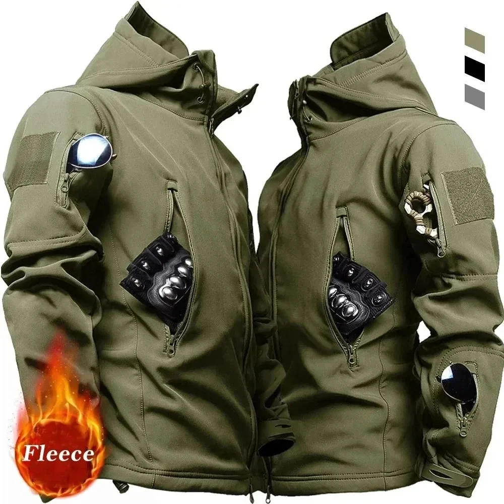 Fashionable Men s Tactical Hooded Jacket – Waterproof Softshell Military Utility Bomber for Outdoor Casual Wear Selected