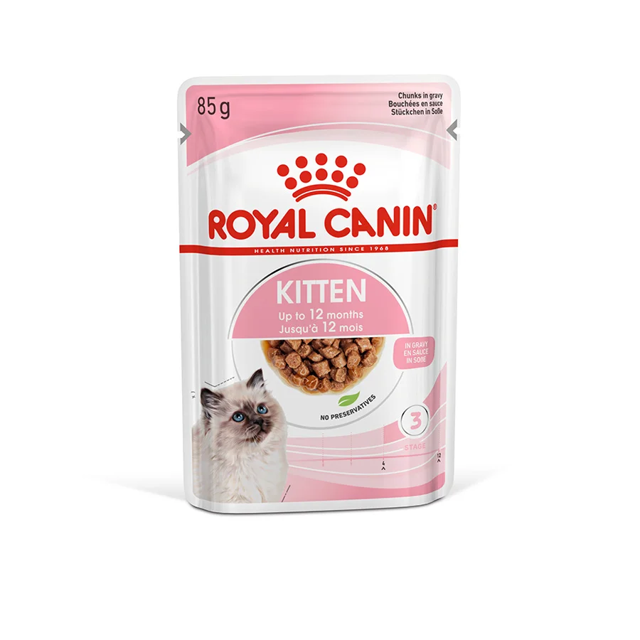 Luxury Royal Canin Feline Wet Kitten Cat Food In Gravy 12x85g Flexible