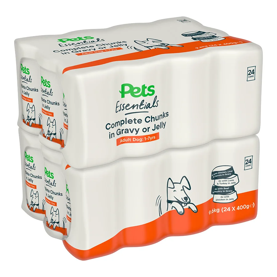 Top-Quality Pets Essentials Mixed Variety Adult Wet Dog Food 24x400g Efficient