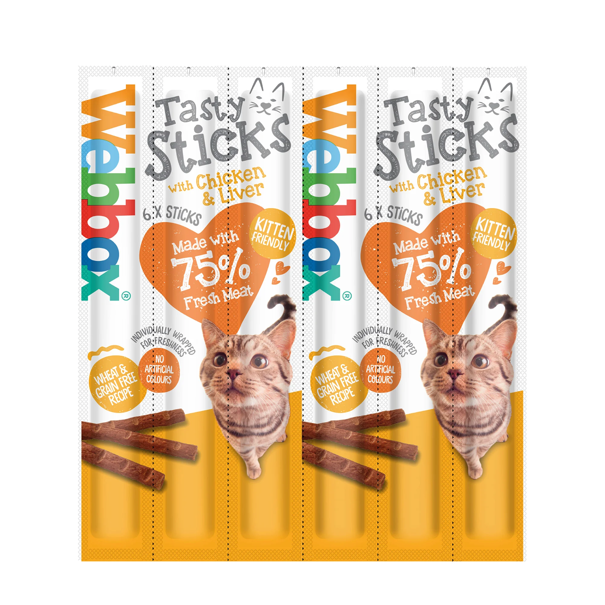 Unique Webbox Tasty Sticks Cat Treats Chicken Liver x6 Detailed