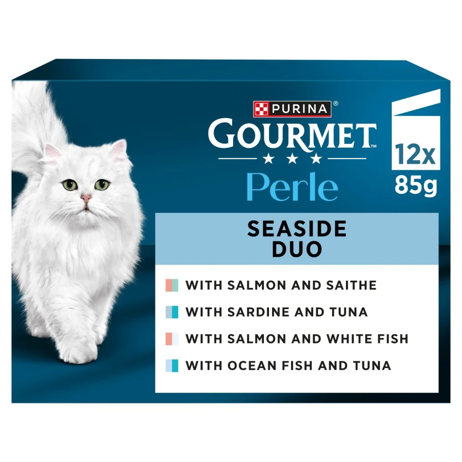 Eco-Friendly Gourmet Perle Wet Adult Cat Food Seaside Duo 12x85g Original