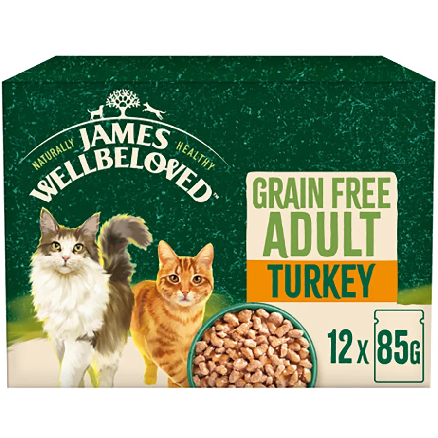Outstanding James Wellbeloved Grain Adult Cat Wet Food Turkey Gravy 12x85g Functional