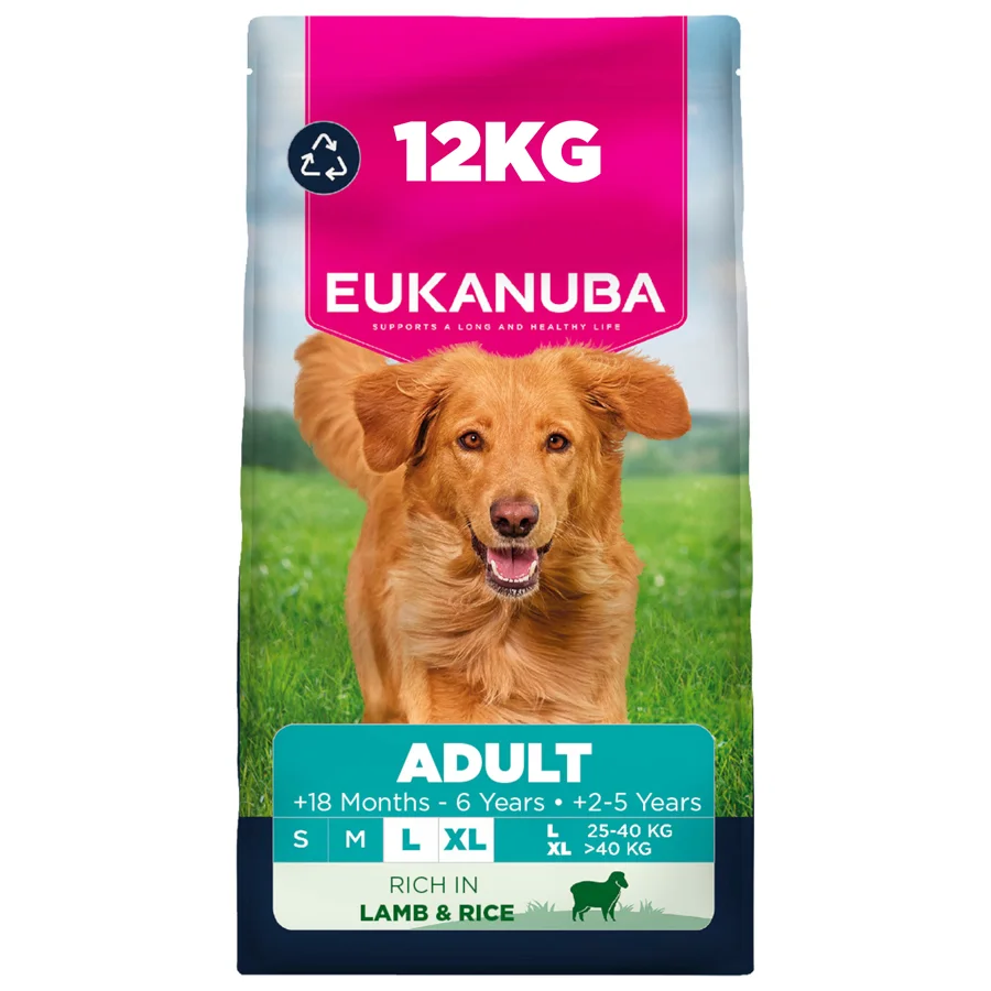 Premium Eukanuba Large Adult Dry Dog Food Lamb Rice 12kg Stylish
