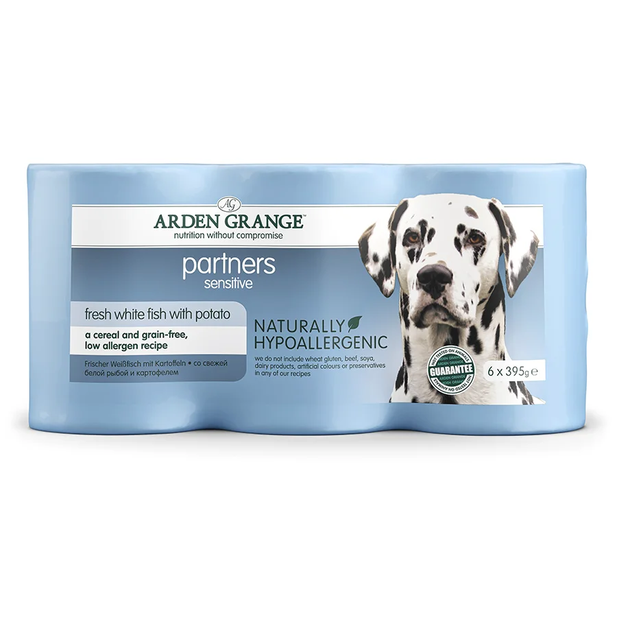 Reliable Arden Grange Partners Grain Sensitive Adult Wet Dog Food Fish 6x395g Breathable