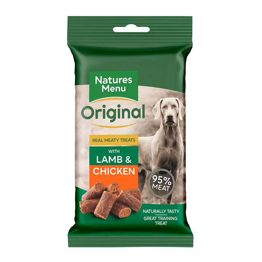 Original Design Natures Menu Meaty Dog Treats with Lamb Chicken 60g Elite