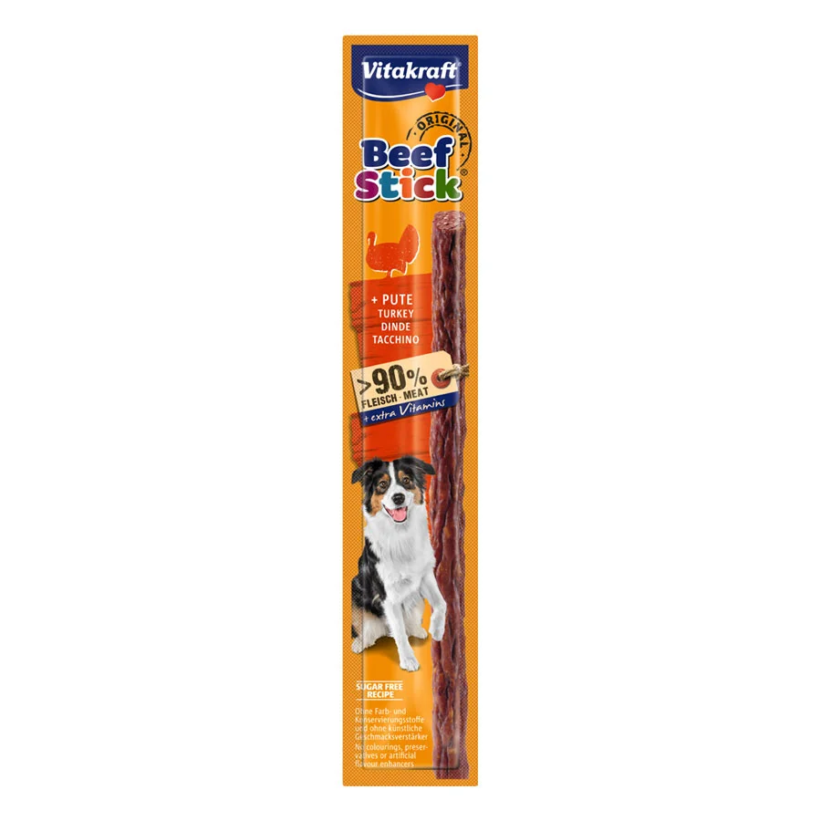 Fine Vitakraft Beef Stick with Turkey Dog Treat 12g Powerful