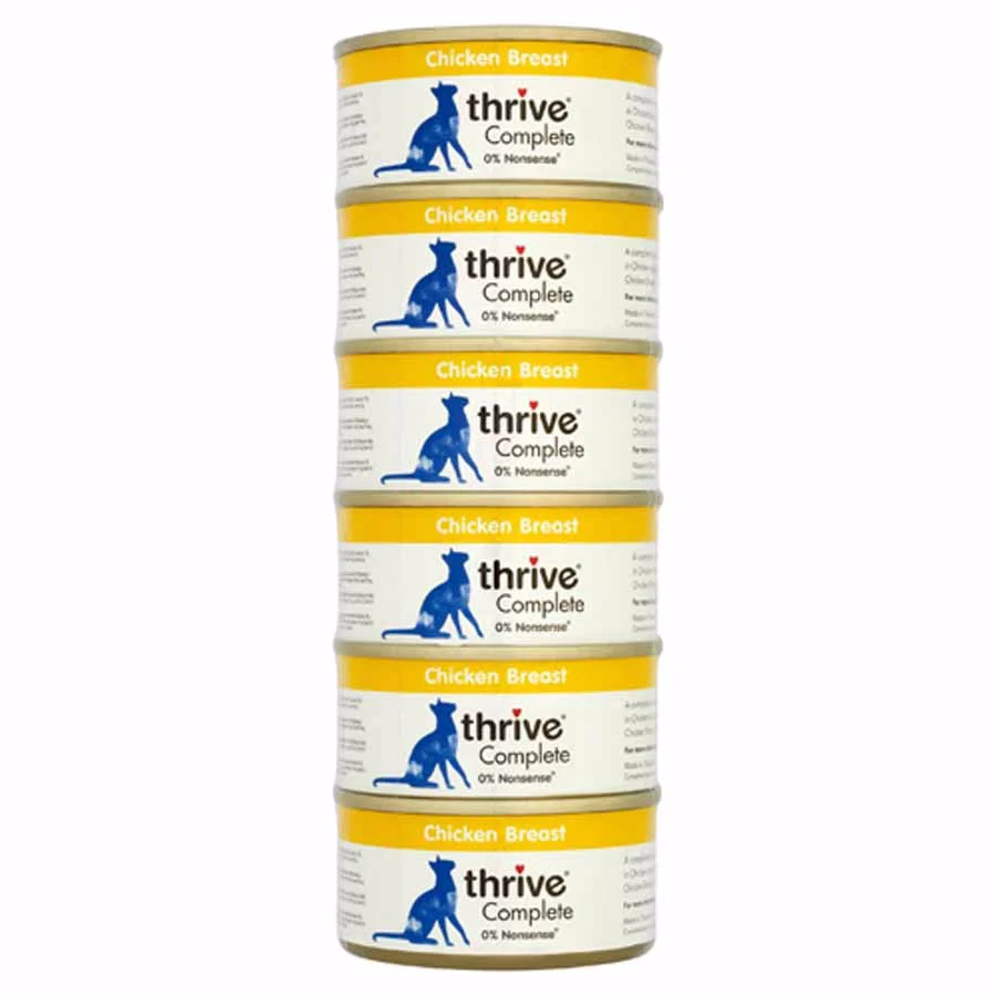 High-End Thrive Complete Wet Cat Food Chicken 6x75g Green