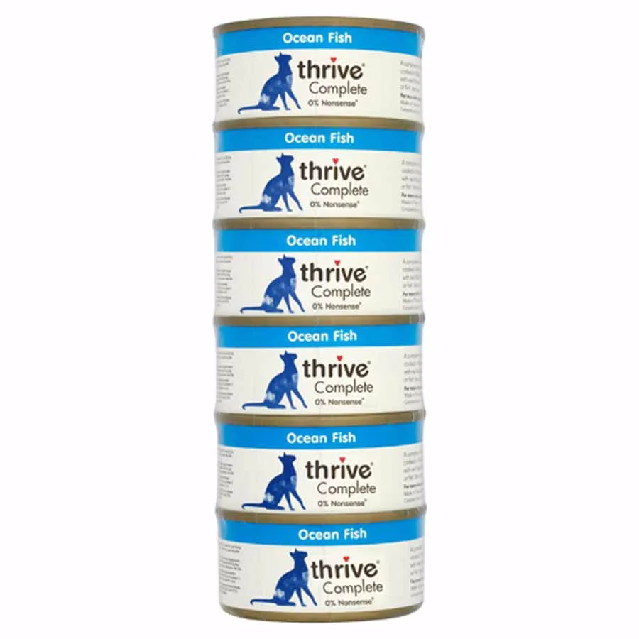 Refined Thrive Complete Wet Adult Cat Food Ocean Fish 6x75g Fine