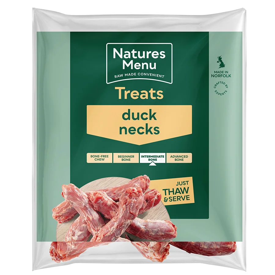 Pure Natures Menu Adult Dog Raw Duck Neck Treat 6 Pack Casual