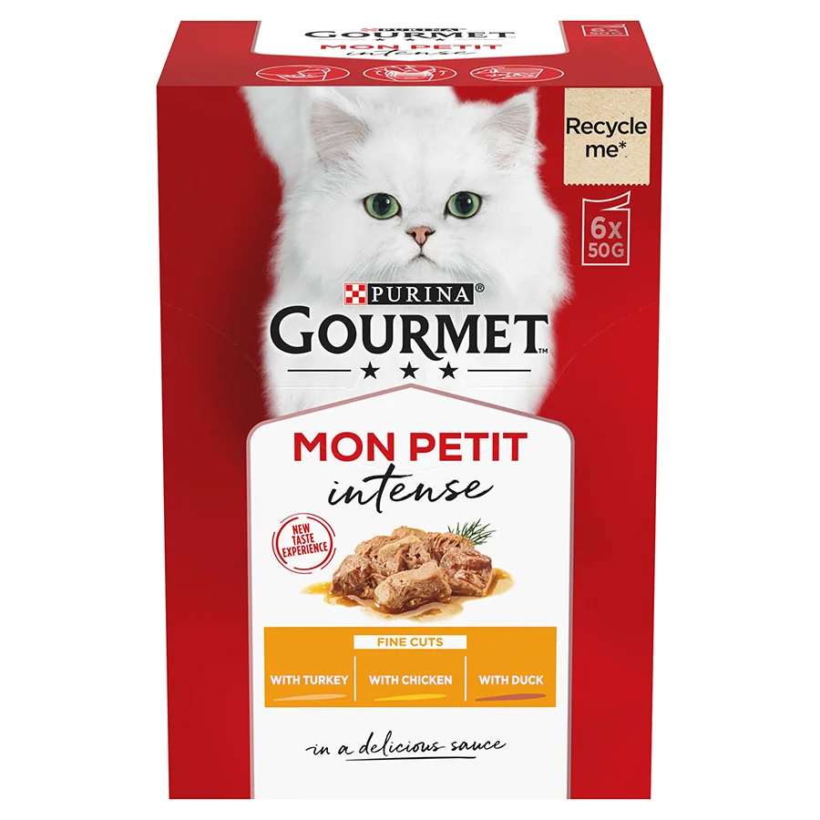 Reliable Gourmet Mon Petit Intense Wet Adult Cat Food Duck， Chicken Turkey 6x50g Unique