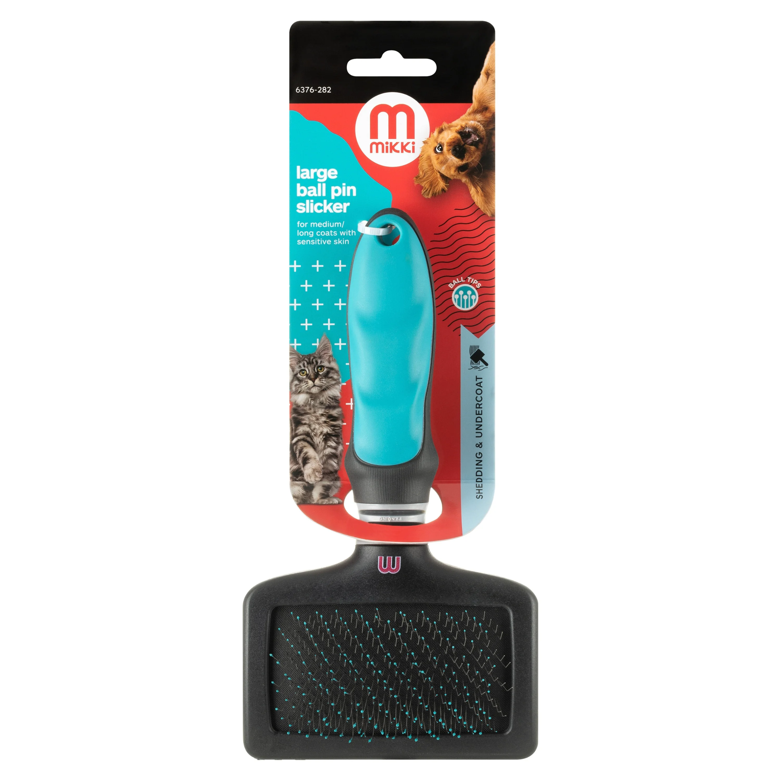 Easy-to-Use Mikki Classic Ball Pin Pet Slicker Large Refined