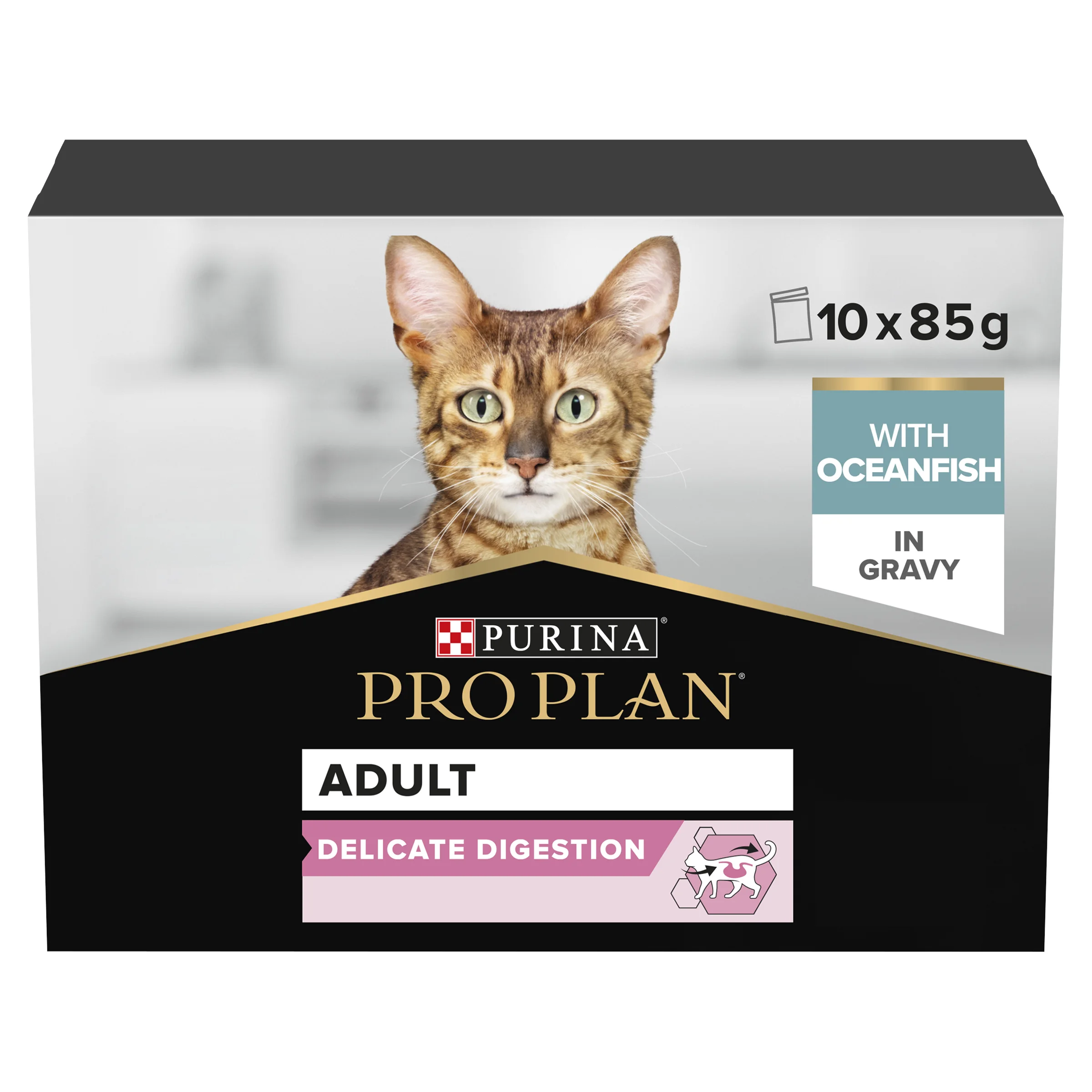 Innovative Pro Plan NutriSavour Delicate Adult Wet Cat Food Ocean Fish 10x85g Solid