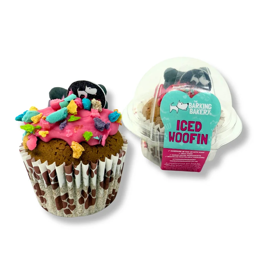 Solid Barking Bakery Carob Woofin with Pink Frosting 68g Efficient