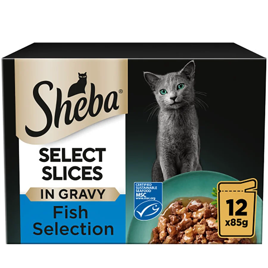 Elite Sheba Select Slices Wet Adult Cat Food Fish In Gravy 12x85g Genuine